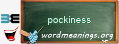 WordMeaning blackboard for pockiness